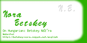 nora betskey business card